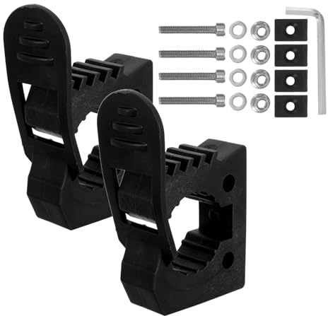 Healifty Adjustable Quick Release Rubber Clamp Mount, Non-Slip Tool Holder for 1.2-1.6 Handles, Heavy-Duty 24lb Capacity, 2 Pairs with Accessories for Garage, Truck, Rv, and Workshop Use