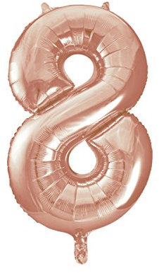 Rose Gold Number 8 Shaped Large Foil Balloon (86cm) 1 Piece - Perfect for Birthday Parties and Special Events