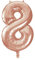 Unique Party - 55878 - Palloncino Gigante - Numero 8 - 86cm - Oro Rosa