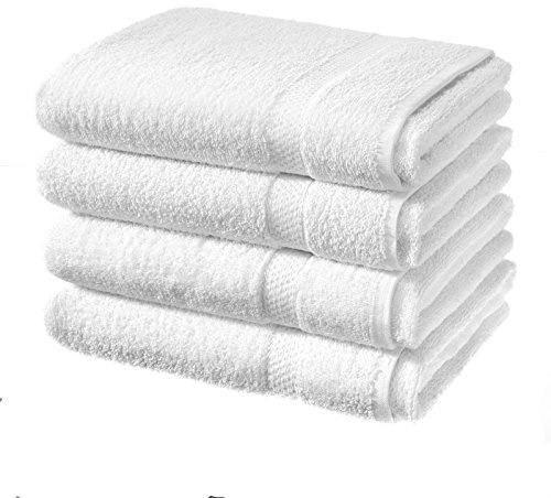 F4D PACK OF 4 BATH SHEETS | 100% COTTON BATH SHEETS (Grey) (WHITE)