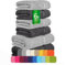 etérea Carli Frottee Handtücher Set - 100% Baumwolle - Oekotex 500 GSM - 6 TLG - 2X Duschtuch 70x140 + 4X Handtuch 50x100 - Bath Towel Frottiertücher - Graphit - Steingrau