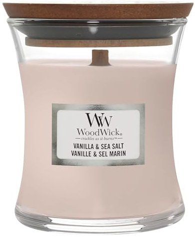 Woodwick, Kleine Kerze im Glas, Duft: Meersalz mit Vanille