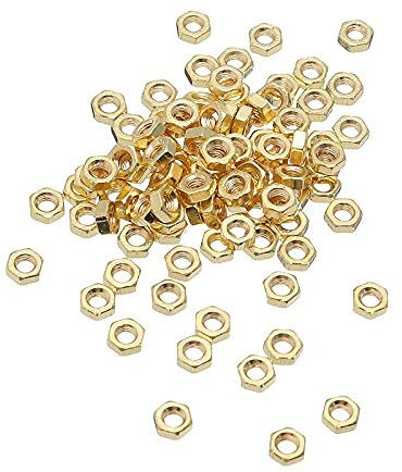 EsportsMJJ 100Pcs M3 Laiton Vis Hexagonal Écrou Boulon 3Mm Diamètre 1.5 Mm Hauteur Du Filetage