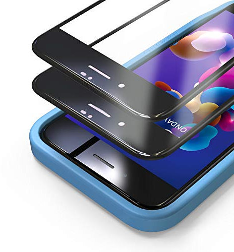 Bewahly Schutzfolie für iPhone 8 Plus/7 Plus [2 Stück], 3D Full Screen Panzerfolie HD Displayschutzfolie 9H Härte Glas Folie mit Positionierhilfe für iPhone 8 Plus/7 Plus (5,5 Zoll) - Schwarz