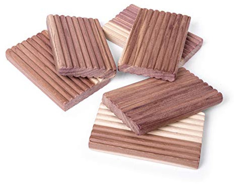 Woodluv Organic 6 Natural Cedar Wood Clothes Moth Repellent Blocks (Chemical Free)
