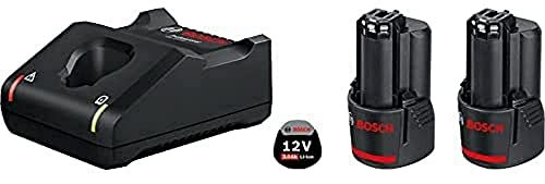 Bosch Professional Kit di avviamento 12 Volt/2 batterie 3,0 Ah e Caricatore GAL12V-40, Colore:, Size