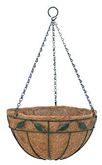 Garden Pride Hanging Basket - Leaf Design - Complete with Coco Liner and ready to plant (12 Basket)