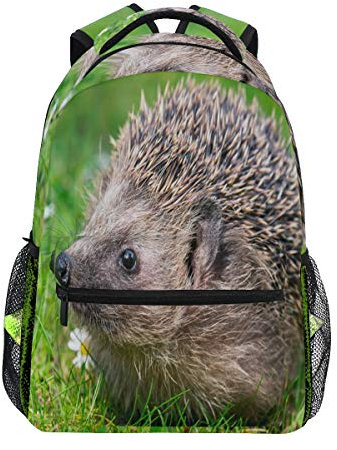 Linomo Süßer Igel-Rucksack, Tagesrucksack, Büchertasche, Camping, Wandern, Reisen, Schule, Schultertasche für Kinder, Jungen, Mädchen, Männer, Frauen