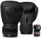 EVO Maya Hide Leder-Boxhandschuhe für MMA-Boxsack, Sparring, Muay Thai, Kickboxen, Kampftraining, inkl. Handbandagen, Schwarz/Diamant, matt, 284 g (Schwarz, 12 OZ)