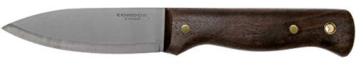 Cuchillo Condor bushcraft BUSHLORE con Hoja de Acero Carbono 1075 de 10,9 cm y empuñadura de Madera de 12,8 cm 60004 para Caza, Supervivencia y Bushcraft + Portabotellas de Regalo