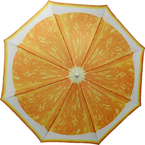 Geri Bright Parasol Garden Umbrella Beach Shade Tilting Lovely Fruit Colours 180cm (Orange)