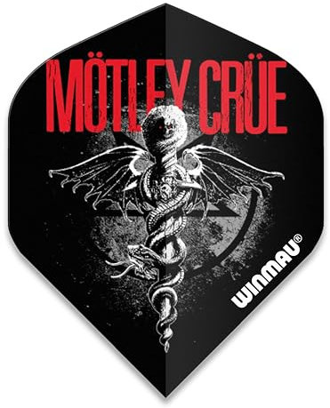 WINMAU Rock Legends Dart Flights - 1 Set Per Pack (Total 3 Dart Flights) Available in Varying Designs (Motley Crue, Feel Good)