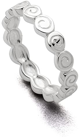 DUR Damen RingSpiralmuster aus 925er Silber Größe 64 (20.4) R5722.64, 64 (20.4)