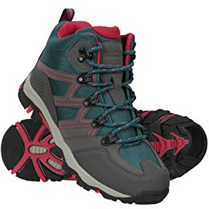 Mountain Warehouse Oscar Kids Walking Boots Boys & Girls Teal Junior Shoe Size 1