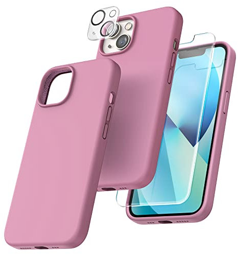 TOCOL für iPhone 13 Hülle Silikon, Stoßfest Anti-Rutsch Anti-Fingerabdruck Kratzfest Handyhülle für iPhone 13 Case, Flieder Lila
