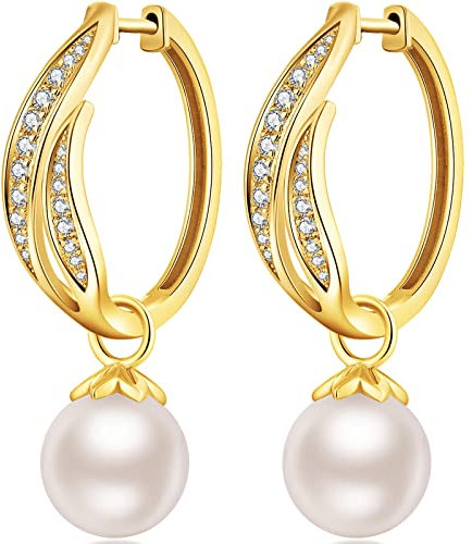 Ohrringe Gold Hängend Perlenohrringe Gold Goldene Ohrringe Damen Ohrhänger Creolen