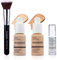 ABRUS® - Phoera Full Coverage Foundation Makeup Set - Includes 2 x 30ml Matte Foundation, 6ml Face Foundation and Flat Kabuki Brush for Easy Application (102 Skin Colour and 104 Polishing Beige)