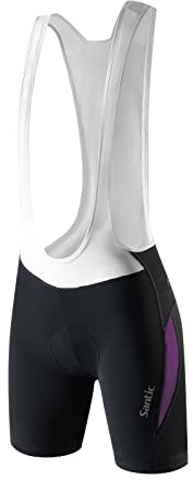 Santic Salopette Ciclismo Donna Breve Ciclismo Pantaloncini Imbottiti Viola EU M