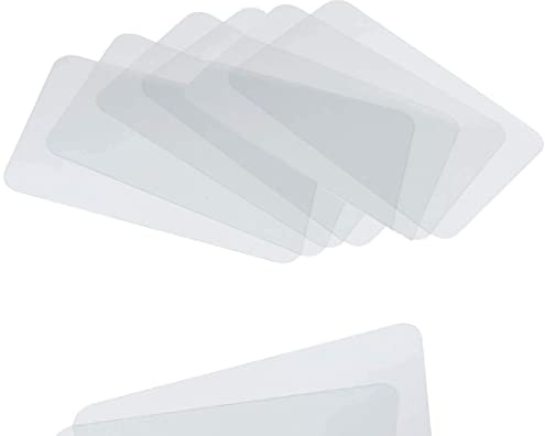 CraftyCrocodile Transparente Kunststoff-Tischsets, 6er-Set, Vinyl-Tischschutz für Esszimmer, Küche, Büro, Maltisch, Regale – hitzebeständig, kristallklar, abwischbare Platzsets – 44 x 30 cm