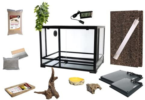 Komplettset: Für (Korn-) Nattern (120cm Länge) Terrarium mit ReptiZoo Glas-Terrarium 120x60x45 cm (RK0226)