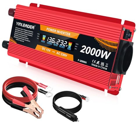 Power inverter 12V 220V 850W /2000W convertitore di tensione con display LCD 2 USB