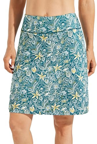 WILLIT Damen 20 Röcke Golf Knielange Tennisröcke Sportlich Modest Sportlich Casual Skorts Tasche UVA-Schutz Floral L