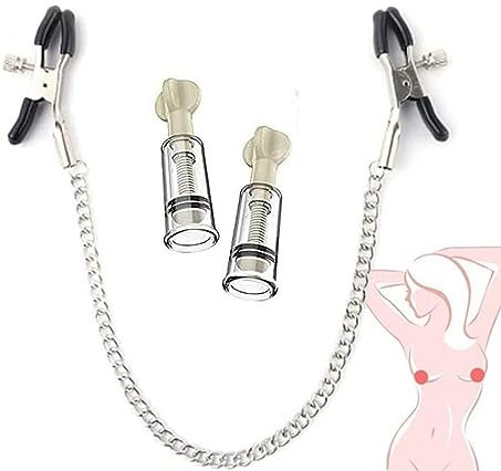 2Pcs Portable Vacuum Suction Bottle +Adjustable Metal Chain Clip,Regalo para mujeres