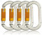 SOB Karabiner Kletterkarabiner Karabinerhaken aus Aluminium Schlüsselanhänger Karabinerhaken für hohe Beanspruchung mit Schraubsicherung zum Klettern, Abseilen, Hängematten (22KN(4 Pack))