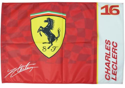 Scuderia Ferrari Charles Leclerc 16 Flagge Rot - Größe: 90cm x 60cm
