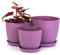 Home Garden Ornaments Vaso per Piante da Interno Viola Set di 3 Misure 14/16/18 cm - Opaco Vaso da Esterno con Sottovaso Senza Fori di Drenaggio - Vasi per Piante da Esterno (Viola)