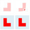 4 Pack Learner L Plate, 2 Pcs Electrostatic Window Self Cling L Plates 2 Pcs Self Adhesive L Sticker No Blow off No Fading Easy to Move without Scratching for New Drivers Internship Newbies Automotive