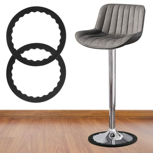 Yooler 2 Stück Barhocker-Beinschutz, Stuhlbeinkappen,Rutschfester Silikon-Stuhlbein-Stuhlbeinschoner, Dehnbar Schutzkappen für stuhlbeine, passend für 37-42cm runde Stuhlbeine (Schwarz)