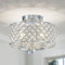 SHRINE LIGHTING Kristall-Kronleuchter, Moderner Stil, Perfekte Deckenleuchte für Wohnraum, E14*3 Fassungen, D27 x H22cm, Baldachin mit Chrom-Finish
