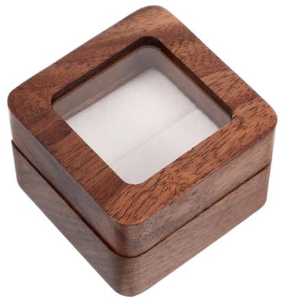 GLSTOY Holz Ring Box Für Verlobungsringe Kleine Schmuckschatulle Mit Deckel Hochzeitsring Halter Für Verlobung Hochzeit Und Schmuckaufbewahrung