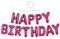 TONIFUL Happy Birthday Balloons Banner with Ribbon Straw, 16 Inch Mylar Letters Birthday Sign Banner Balloon Bunting Reusable for Kids & Adults Construction Party Supplies (Wine Red)