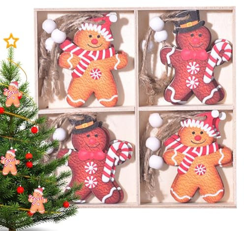 Lebkuchenmann Anhänger, 12 Stücke Lebkuchenmann Deko Christbaumschmuck Lebkuchen Lebkuchen Figur Weihnachtsbaumschmuck Anhänger Lebkuchenmann Weihnachten Anhänger Lebkuchenmännchen Weihnachtsschmuck