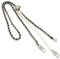 WANYI 120cm Taschenkette Gold Handykette Perlen Kette für Tasche Schulterriemen Leder Verstellbar Metallkette mit Aufgesetzten Perlen für Damen Crossbody Tasche Ersatz-Zubehör (Schwarz 1)