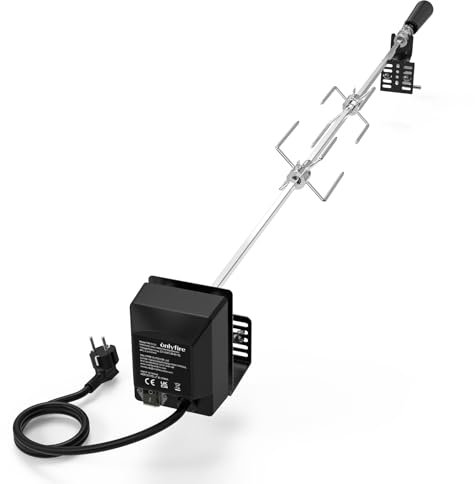 onlyfire BRK-6054 Asador Giratorio para Barbacoas Universal para La Mayoría de Las Parrillas de Gas de 2 a 4 Quemadores, Accesorios de Cocina para Barbacoas