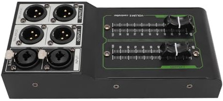 Studio Monitor Controller, Studio Controller Volume Controller All Metal Lossless 1 in 2 Out Accurate Stereo Passive Volume Controller for Studio and Home Sound System