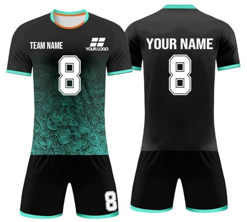 Fußball Trikot mit Namen Nummer Logo, Deutschland Fussball Trikot Kinder Erwachsene, Trikot Selber Gestalten, Personalisierte Fußball Trikot Kinder Set