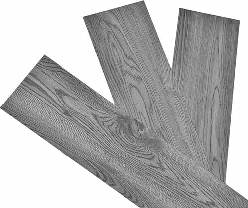 𝐋𝐚𝐯𝐢𝐞𝐯𝐚 36Pcs Self Adhesive Wood Effect Vinyl Flooring Floor Planks Tiles, 5m² Peel and Stick Vinyl Flooring Planks, Wooden Flooring Waterproof Stickers for Home, Bedroom DIY (Washed Gray)