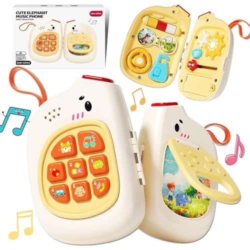 Afufu Baby Phone Toys Musical Sounds Toys for 1-3 Year Old Boys Girls Gift, Busy Board Montessori Activity Toys, Sensory Toys for Babies 0-6-12 Month, Early Educational Motor Skills Developmental Toy