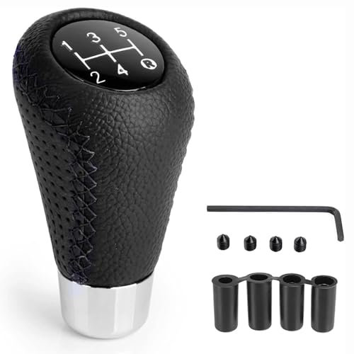 DDLLZDSP 5 Marchas Perilla Cambio Marchas para Volvo V40 2013-2023, Fuerte y Duradero Perilla de Cambio de Marchas Manual Palanca Gaitor con Adaptadores,A/Black-Black Line