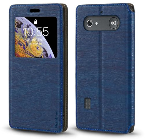 Compatible with Doro Leva X10 Case, Wood Grain Leather Case with Card Holder and Window, Magnetic Flip Cover for Doro Leva X10 (2.4”)