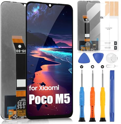 ARSSLY - Pantalla LCD para Xiaomi Poco M5 / Poco M4 5G Pantalla LCD para Xiaomi Redmi Note 11E / 10 5G 22071219CG Pantalla de Repuesto Táctil Digitalizador Asamblea + Reparación Kit (Negro)