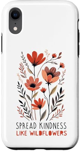 Retro Grafik Wildblumen Spread Kindness Like Wildflowers Hülle für iPhone XR