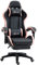 Vinsetto Computer Gaming Chair, PU Leather Office Desk Chair with Footrest, Swivel Wheels, 135° Reclining Back, Lumbar Support, Headrest for Home, Black and Pink