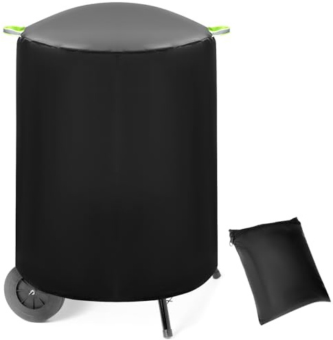 QWORK® Grill Cover, 420D 77x90cm Waterproof Charcoal BBQ Cover, Compatible with Weber Kettle 57 CM & Master Touch Charcoal Grills
