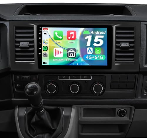 ACAVICA 9 IPS Android 15 Car Stereo Radio for VW Transporter T6 2016-2021, Wireless CarPlay Android Auto, Bluetooth 5.4 WiFi 6, 4+64GB Head Unit, GPS Navigation, DSP, FM/RDS with HD Rear Camera