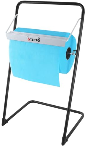 TECPO Bodenständer Abroller bis 40cm für Papierrolle Putztuchrolle Papierwischtücher Putztuchrollenhalter Wandhalterung